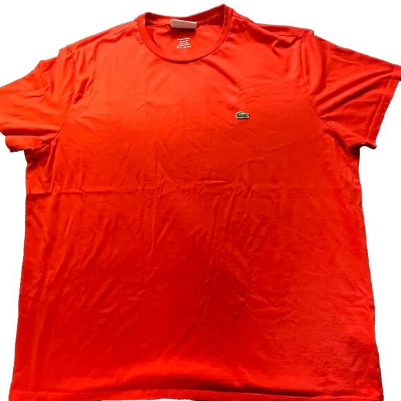 Lacoste Shirt Mens 3XL Red Regular Fit Crew Neck Short Sleeve Logo Tee XXXL - Picture 1 of 9